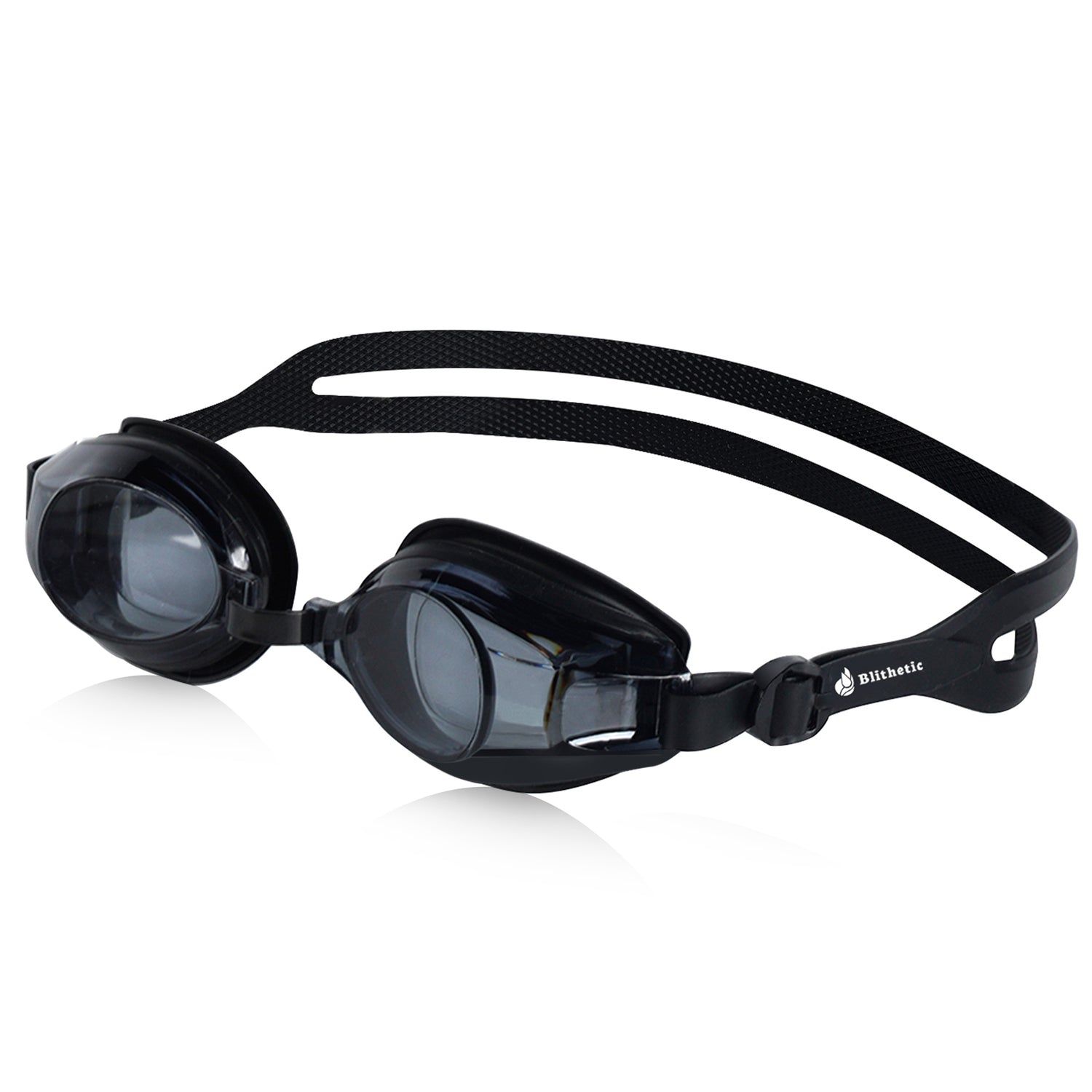 Blithetic Adult Myopia Swimming Goggles, Anti-Fog Waterproof Nearsighted Swim Goggles MS 1000P Series Black