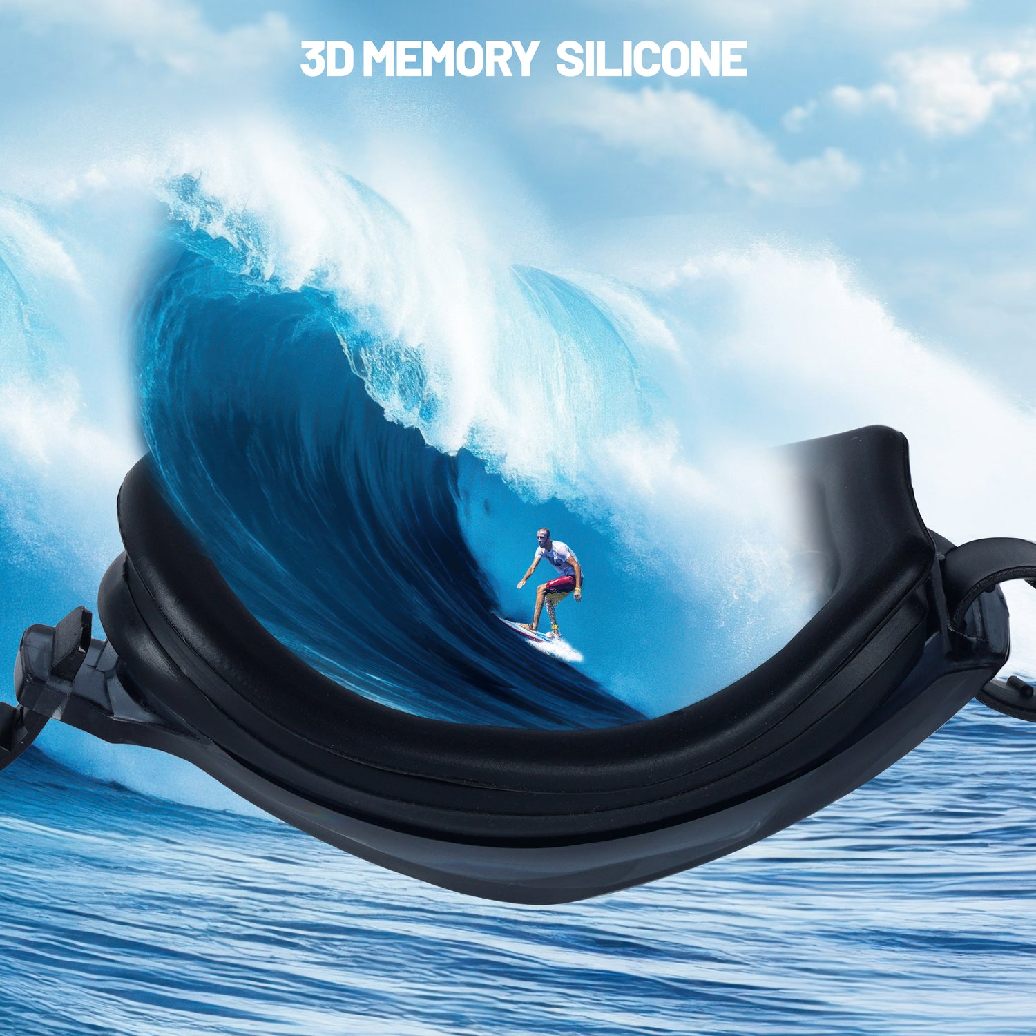 Blithetic Adult Myopia Swimming Goggles, Anti-Fog Waterproof Nearsighted Swim Goggles MS 1000P Series Black