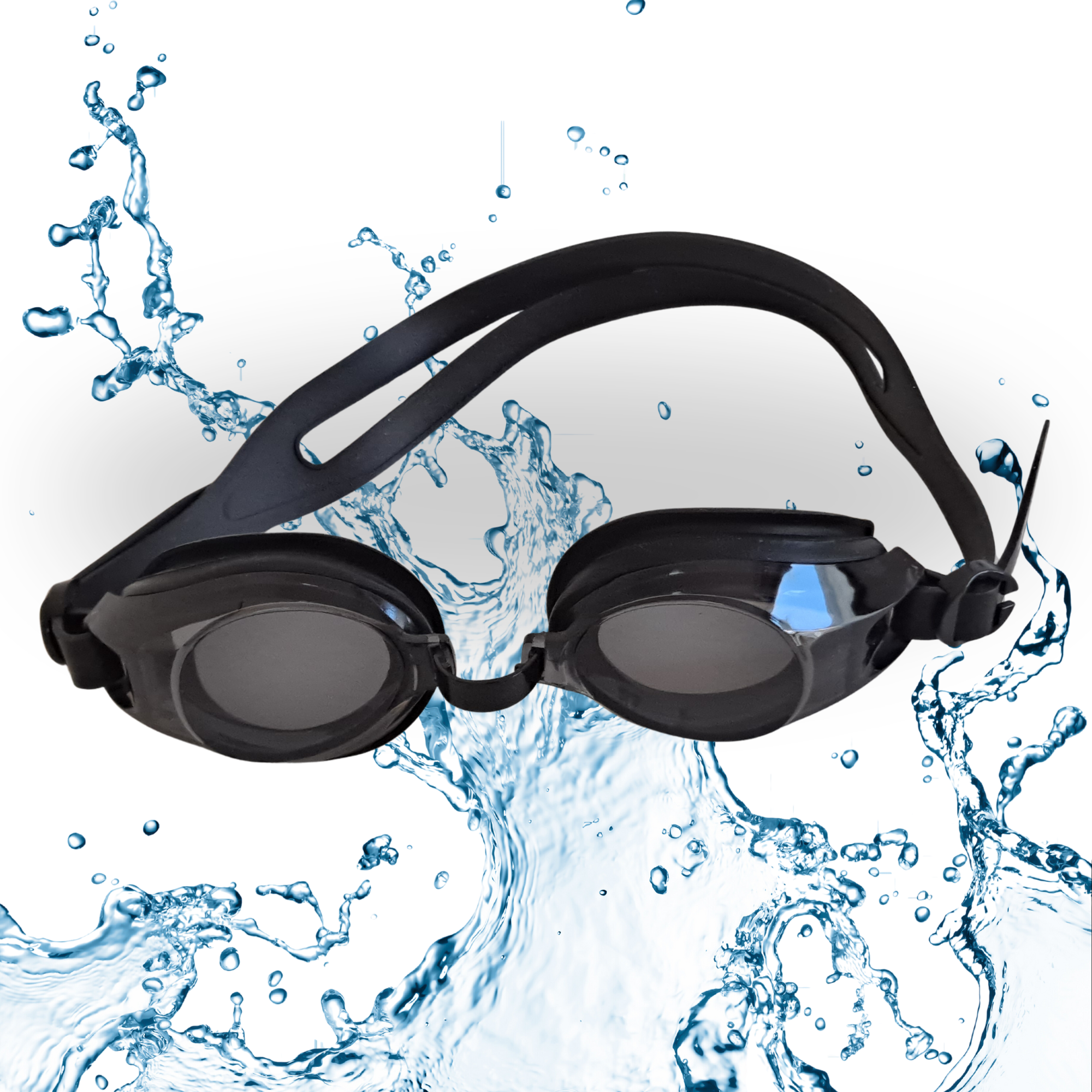 Blithetic Adult Myopia Swimming Goggles, Anti-Fog Waterproof Nearsighted Swim Goggles MS 1000P Series Black