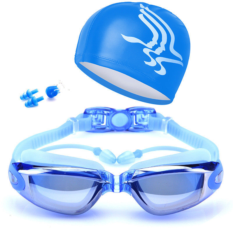 HD Waterproof and Anti Fog Swimming Goggles Set