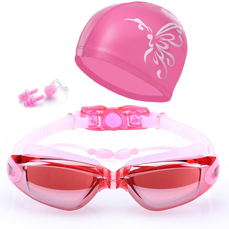 HD Waterproof and Anti Fog Swimming Goggles Set