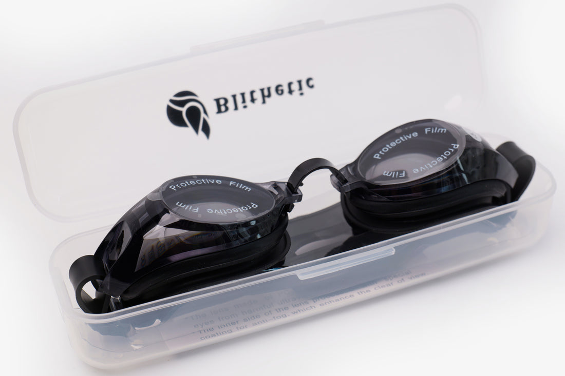 Blithetic Anti Fog Waterproof Myopia Swimming Goggles MS 1000P Series For Adult - Black