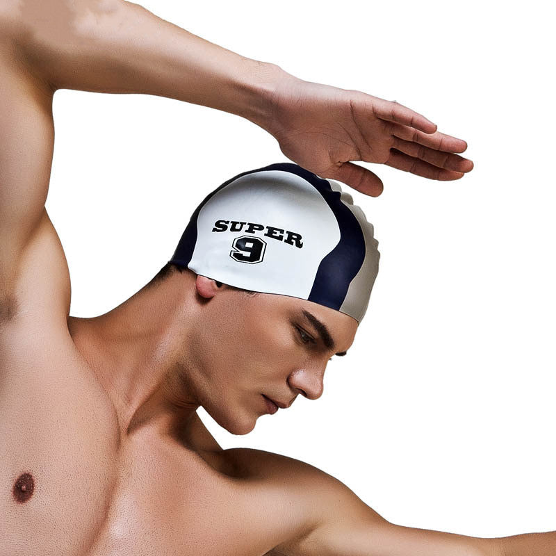 New Professional Printed Silicone Swimming Cap Unisex Multi-color Swimming Cap Waterproof Silicone Not Tight And Comfortable