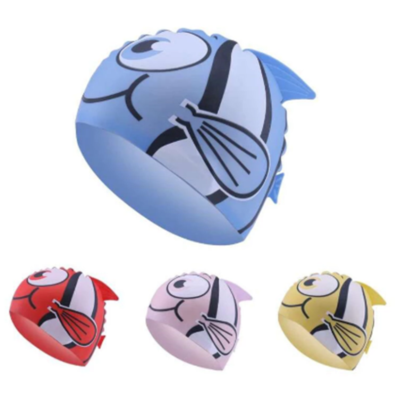 Gorro de natación para niños con protección auditiva impermeable