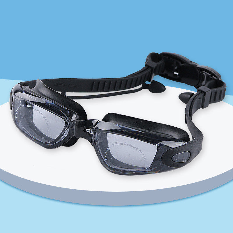 Gafas de natación de silicona impermeables con revestimiento galvanizado antivaho