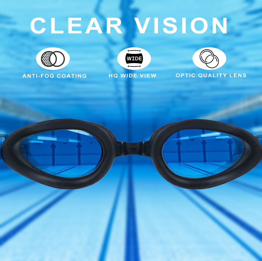 Blithetic Myopia Swimming Goggles Black