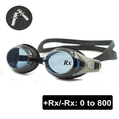 Gafas de natación ópticas + Rx - Rx para adultos y niños con tapones para los oídos gratuitos