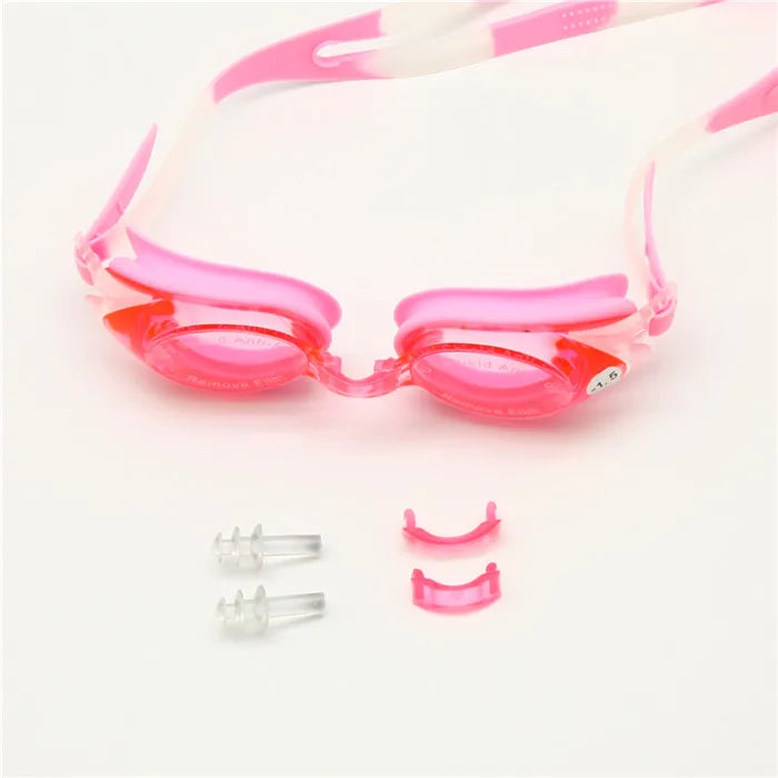 Optical Swim Goggles +Rx -Rx for Adults &amp; Children with Free Ear Plugs