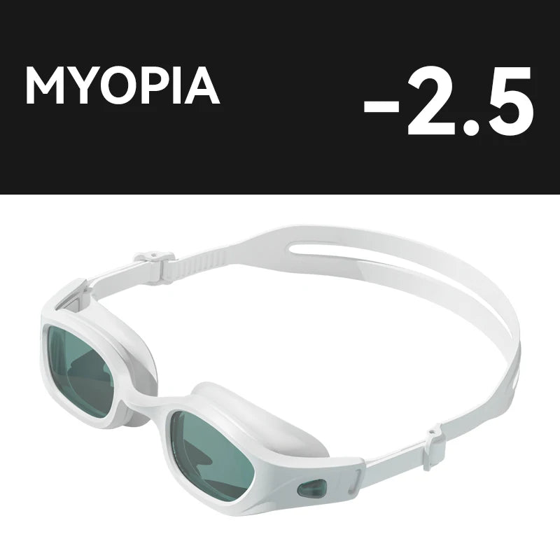 Gafas de natación para adultos de verano para miopía, color blanco 