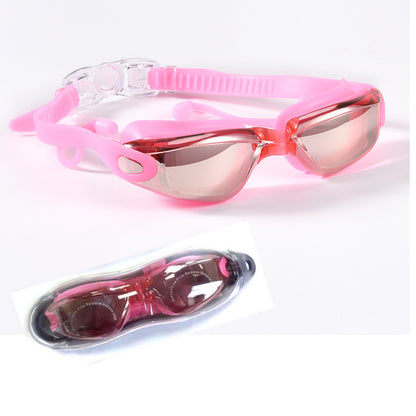 Anti-fog Electroplating Waterproof Silicone Swimming Goggles