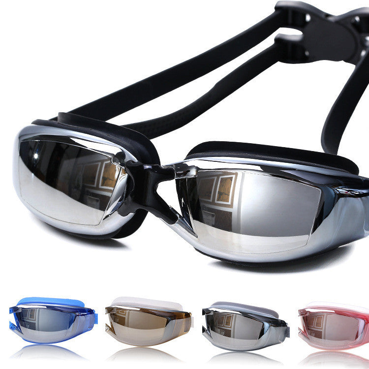 Anti-fog HD  Large Frame Electroplating Swimming Goggles