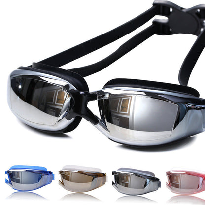 Anti-fog HD  Large Frame Electroplating Swimming Goggles