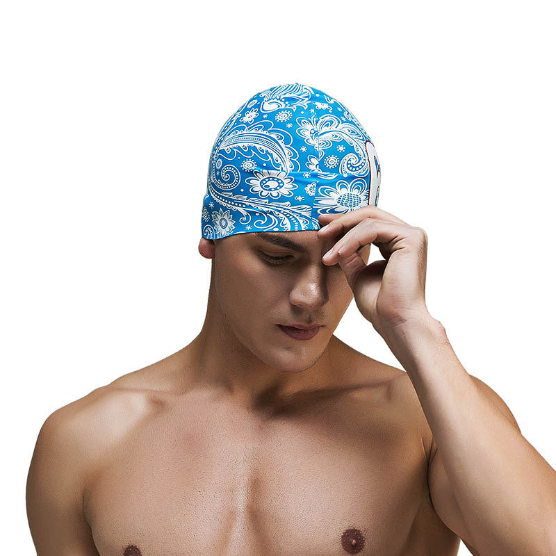 Nuevo gorro de natación de silicona con estampado profesional, unisex, multicolor, impermeable, de silicona, no ajustado y cómodo