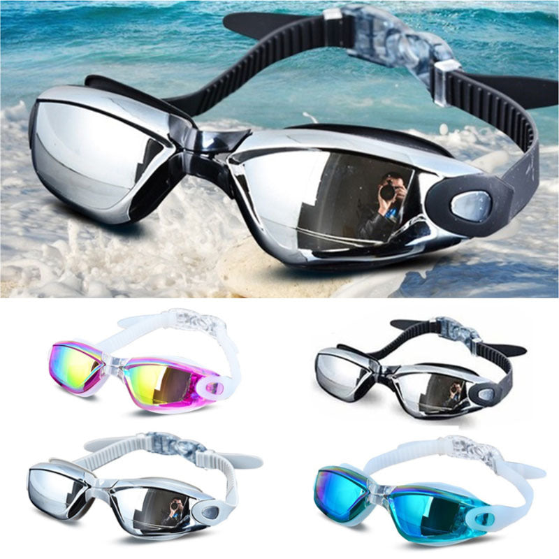 Gafas de natación profesionales de silicona antivaho galvanizadas