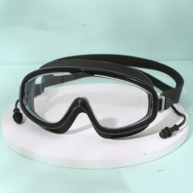 Swimming Goggles Large Frame Waterproof Anti-fog HD Glasses Equipment Men And Women Swimming Goggles