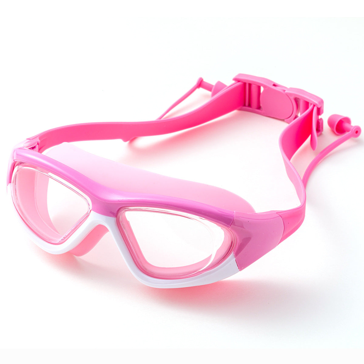 Gafas de natación antivaho para niños de alta definición, cómodas gafas de natación con tapones para los oídos de una sola pieza de silicona